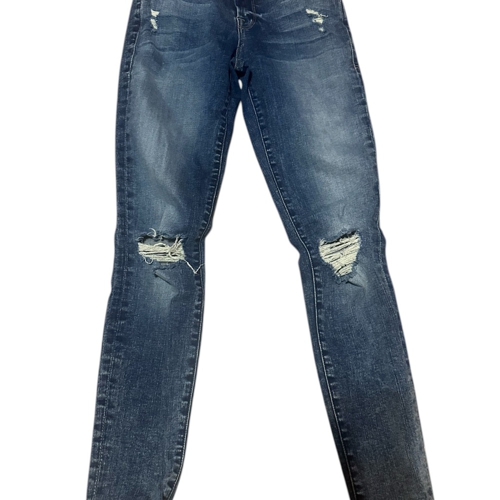 Frame Denim Women's Dark Blue Ripped Skinny Jeans